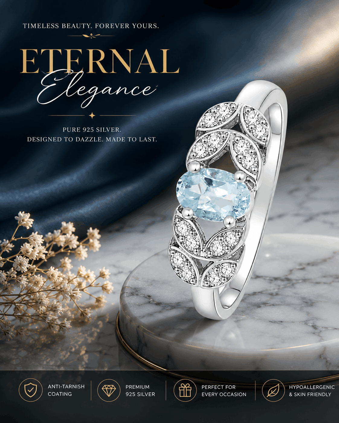 Sterling Silver Couple Band