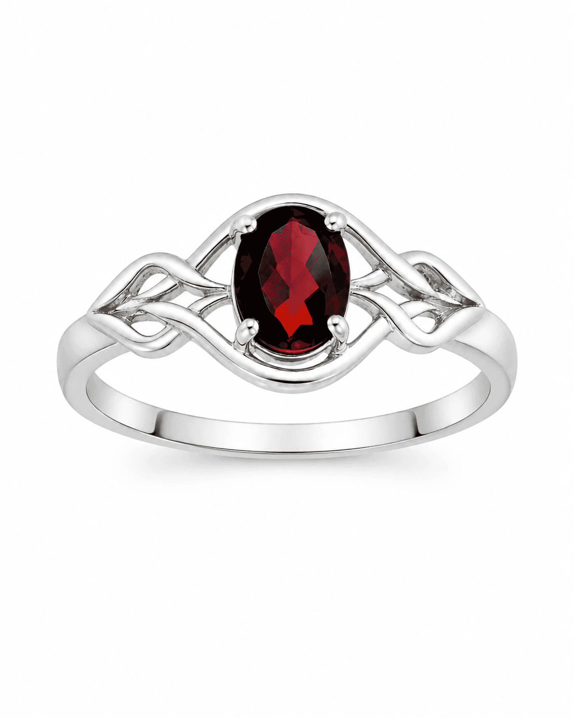 Deep Crimson Garnet Ivy Ring