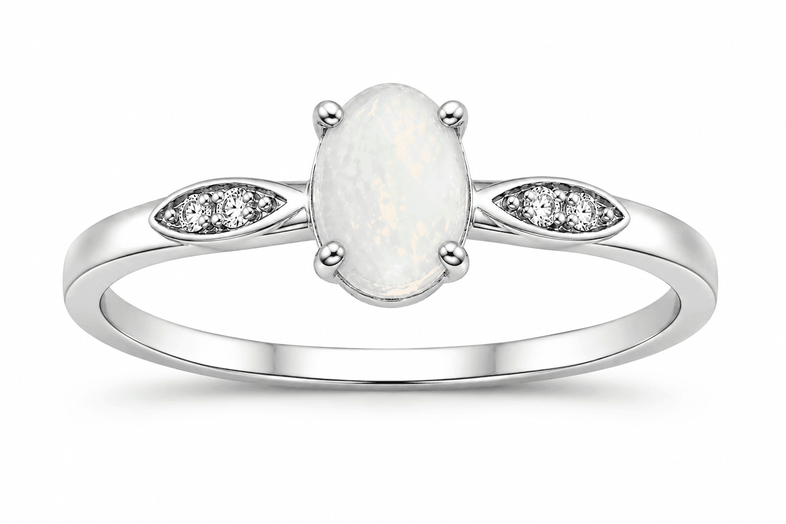 Iridescent Opal Marquise Petal Ring
