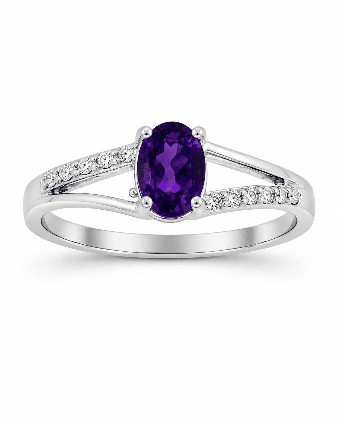 Violet Amethyst Split Bypass Ring