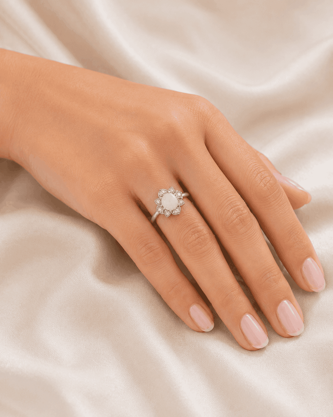 Eternal Opal Blossom Silver Ring alternate view
